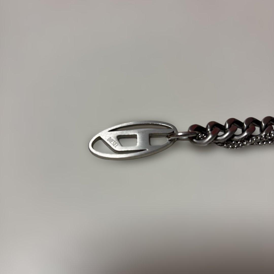 DIESEL シルバー チェーンブレスレット(箱、袋付き)