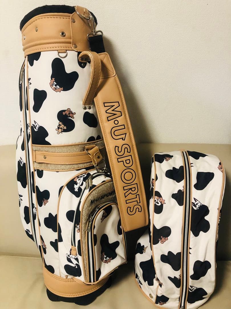 3姉妹mama　廃盤希少　M.U.SPORTS 牛柄 ゴルフバッグ　美品
