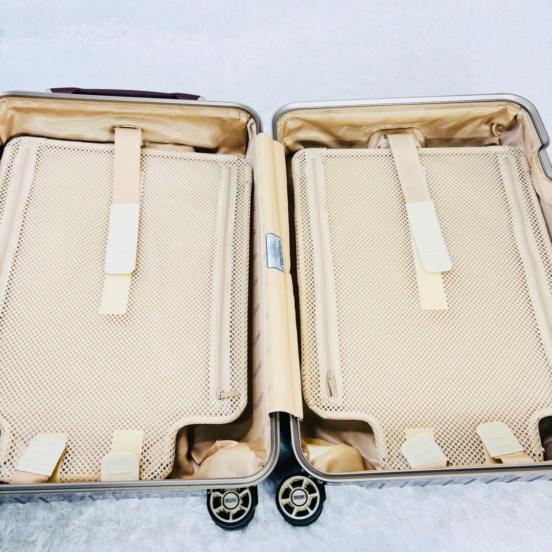 RIMOWA キャリーケース　32L カーボネート製　リボン　ワインレッド