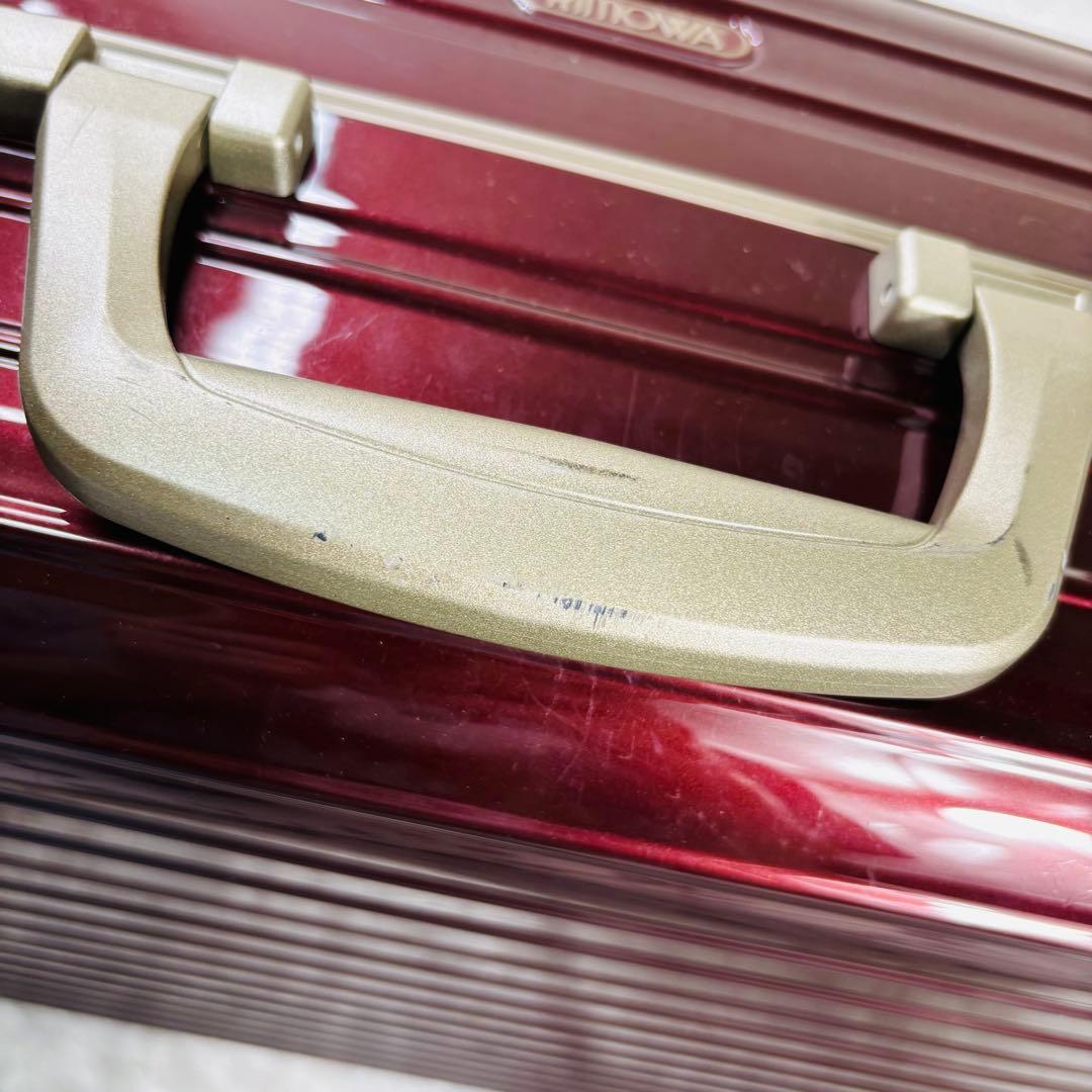 RIMOWA キャリーケース　32L カーボネート製　リボン　ワインレッド