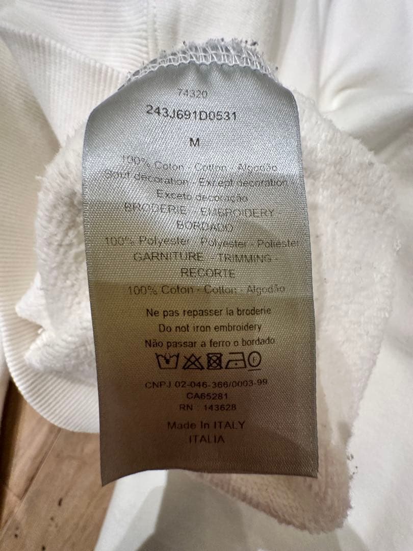 Christian Diorホワイト パーカー 星とバラ刺繍2024