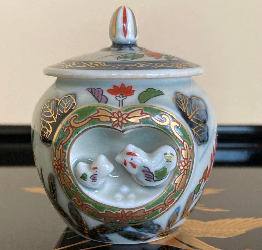 有田焼波佐見焼林九郎窯古伊万里窓鶏調味料揃 薬味入 楊枝入 醤油差小皿調味料揃え