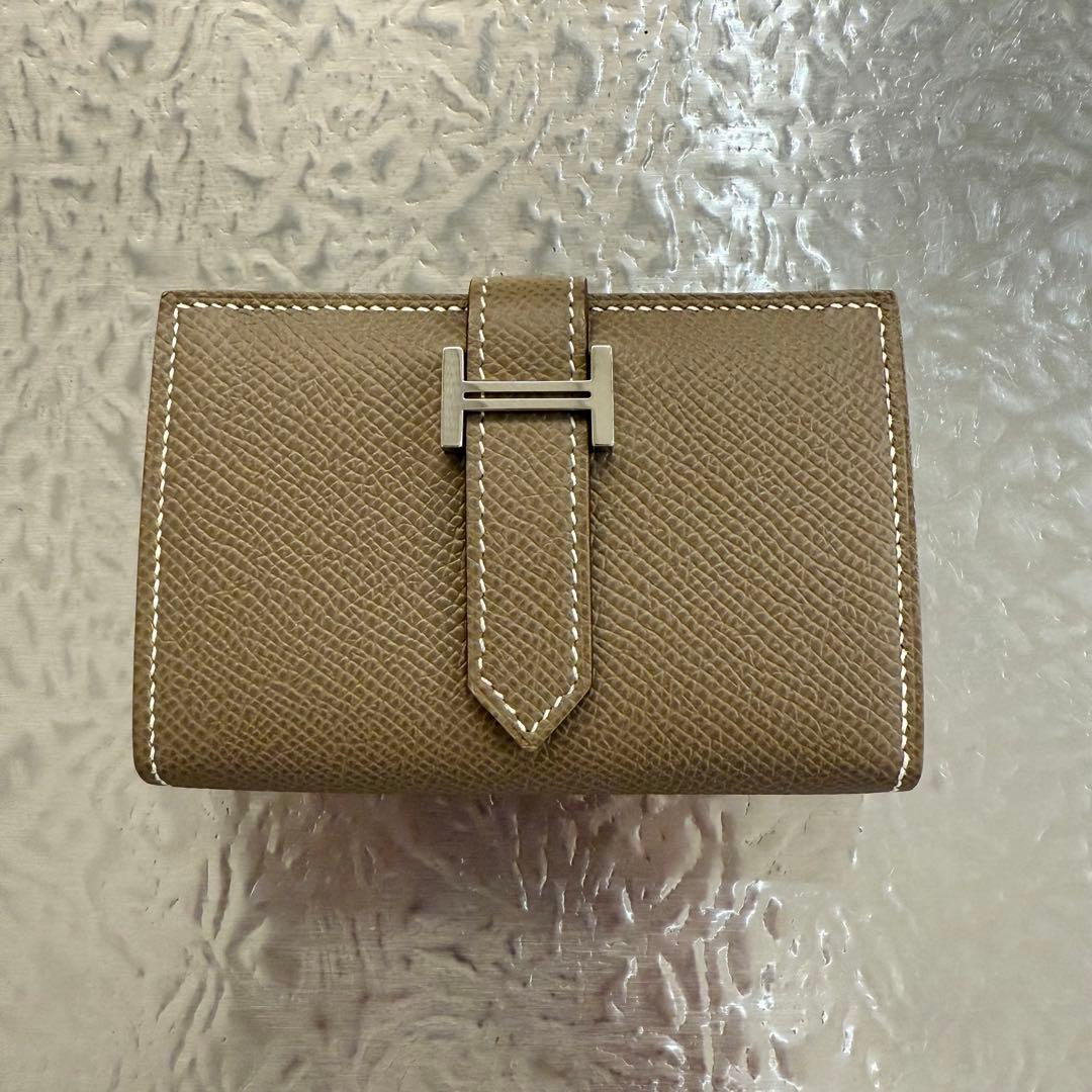 たま　エルメス べアンミニ エトゥープ シルバー金具 HERMES 財布