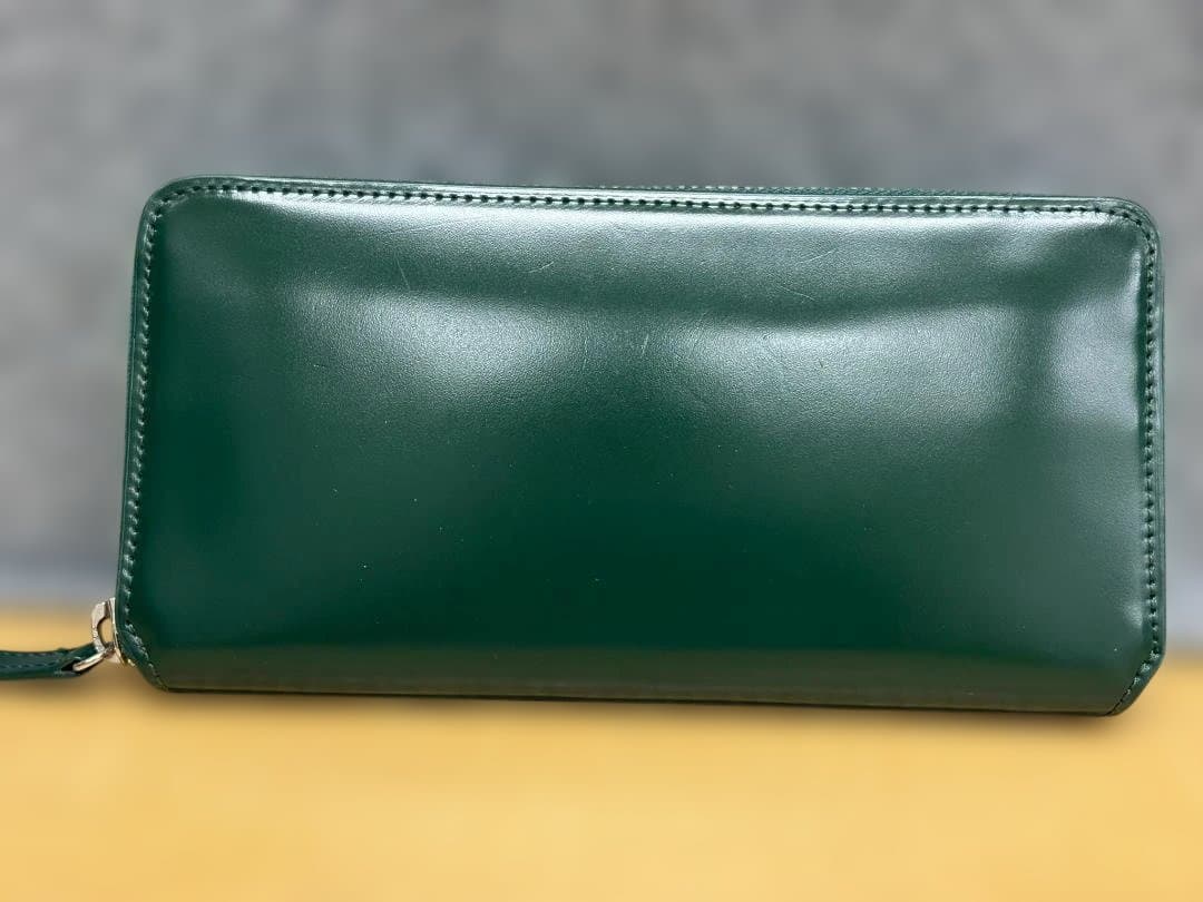 未使用プレリーPRAREラウンドファスナー長財布★コードバン日本製★A25661