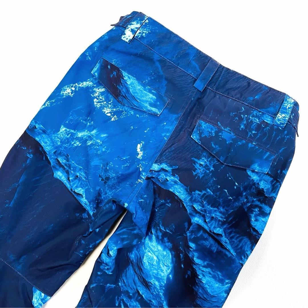 6625【美品】バートン　パンツ　ゴアテックス　総柄　キッズM ブルー スノボ