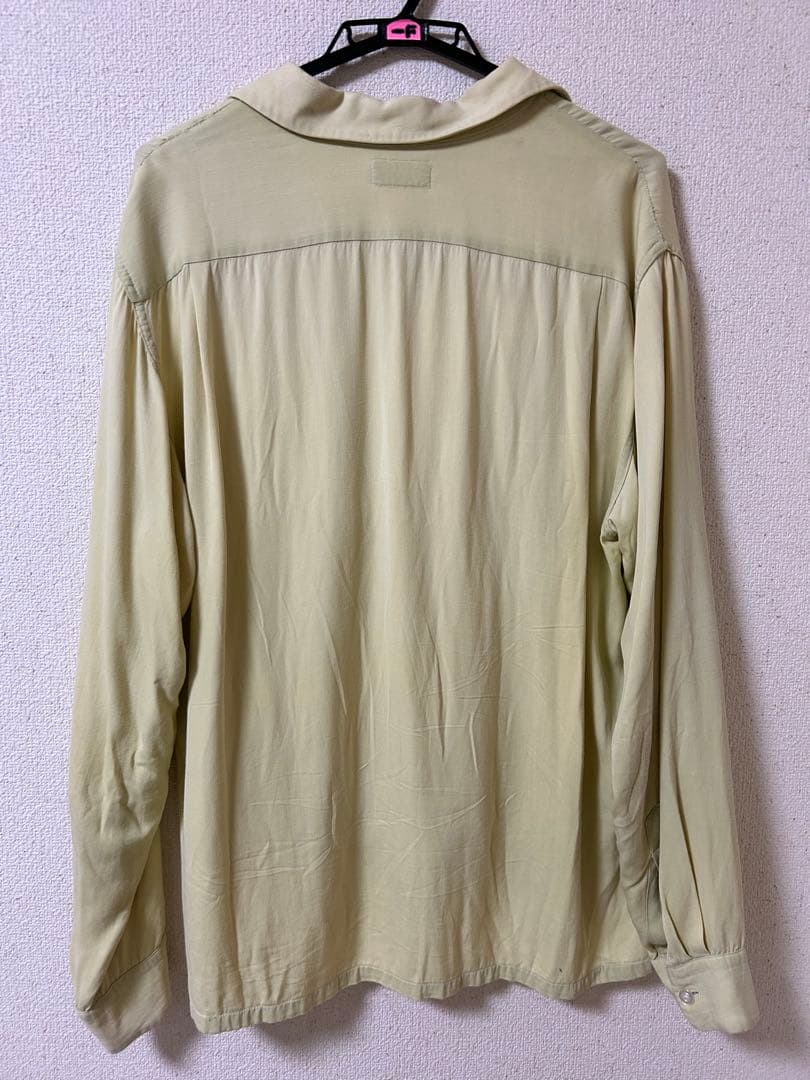 50s レーヨンギャバジンシャツ イエロー
