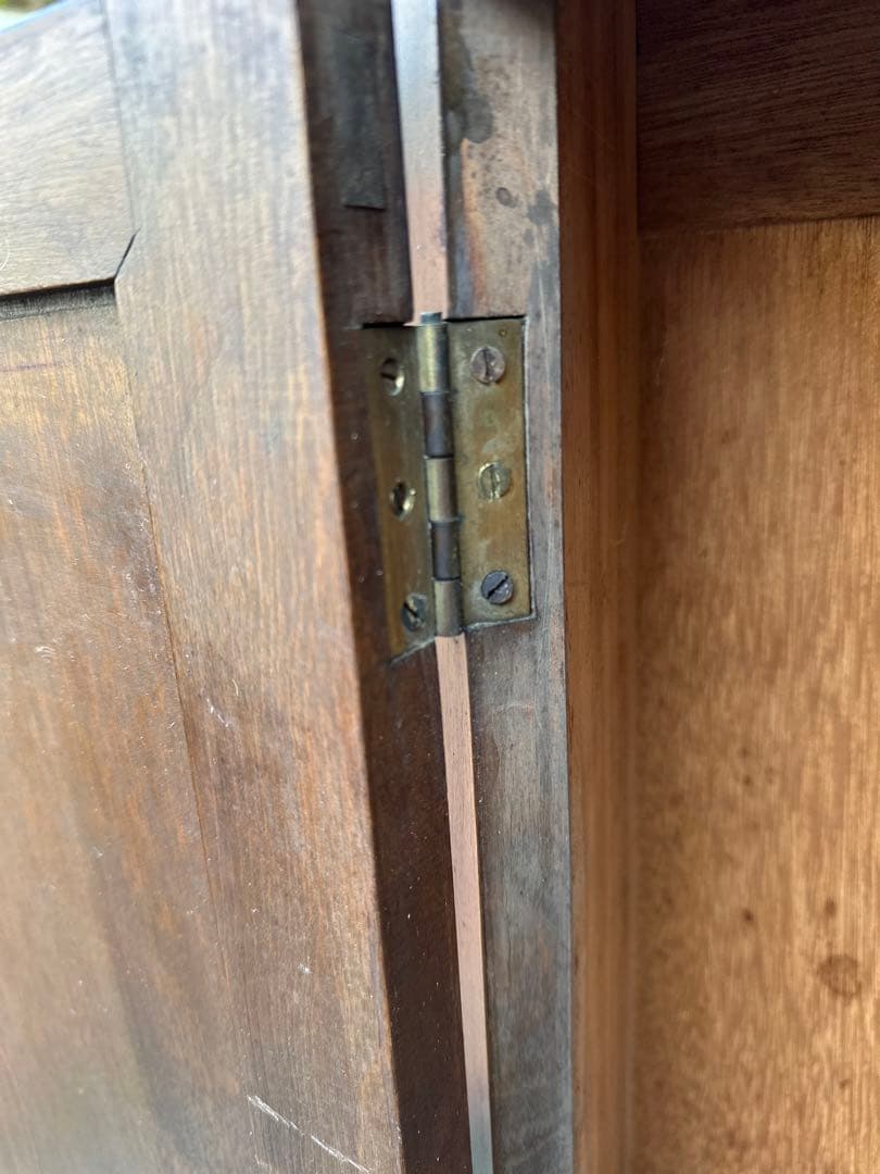 【コーナーキャビネット】国産木製　飾り棚　収納棚　面取りガラス　昭和レトロ◎