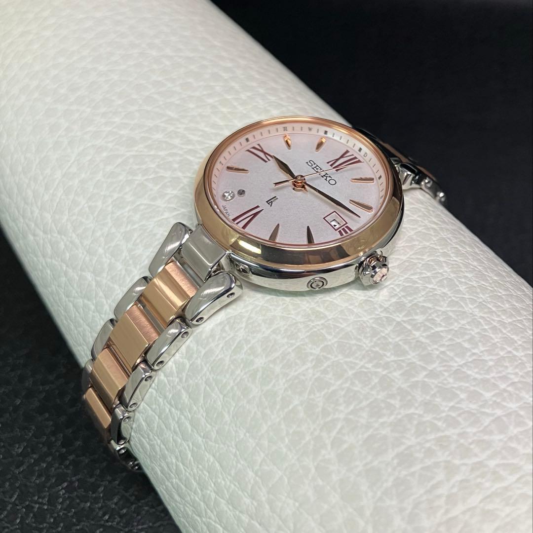 ◆極美品◆ルキア グロウ ダイヤ ソーラー電波 チタン 1B32 セイコー 時計