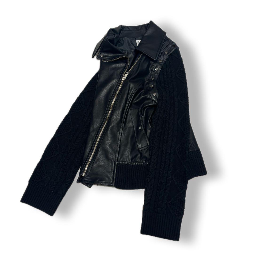 00s レザージャケット ドッキング y2k 裏原 平成