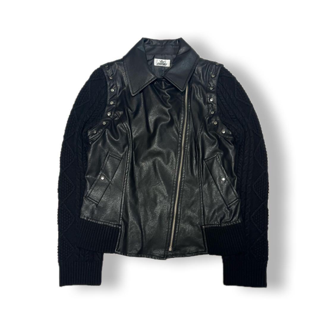 00s レザージャケット ドッキング y2k 裏原 平成