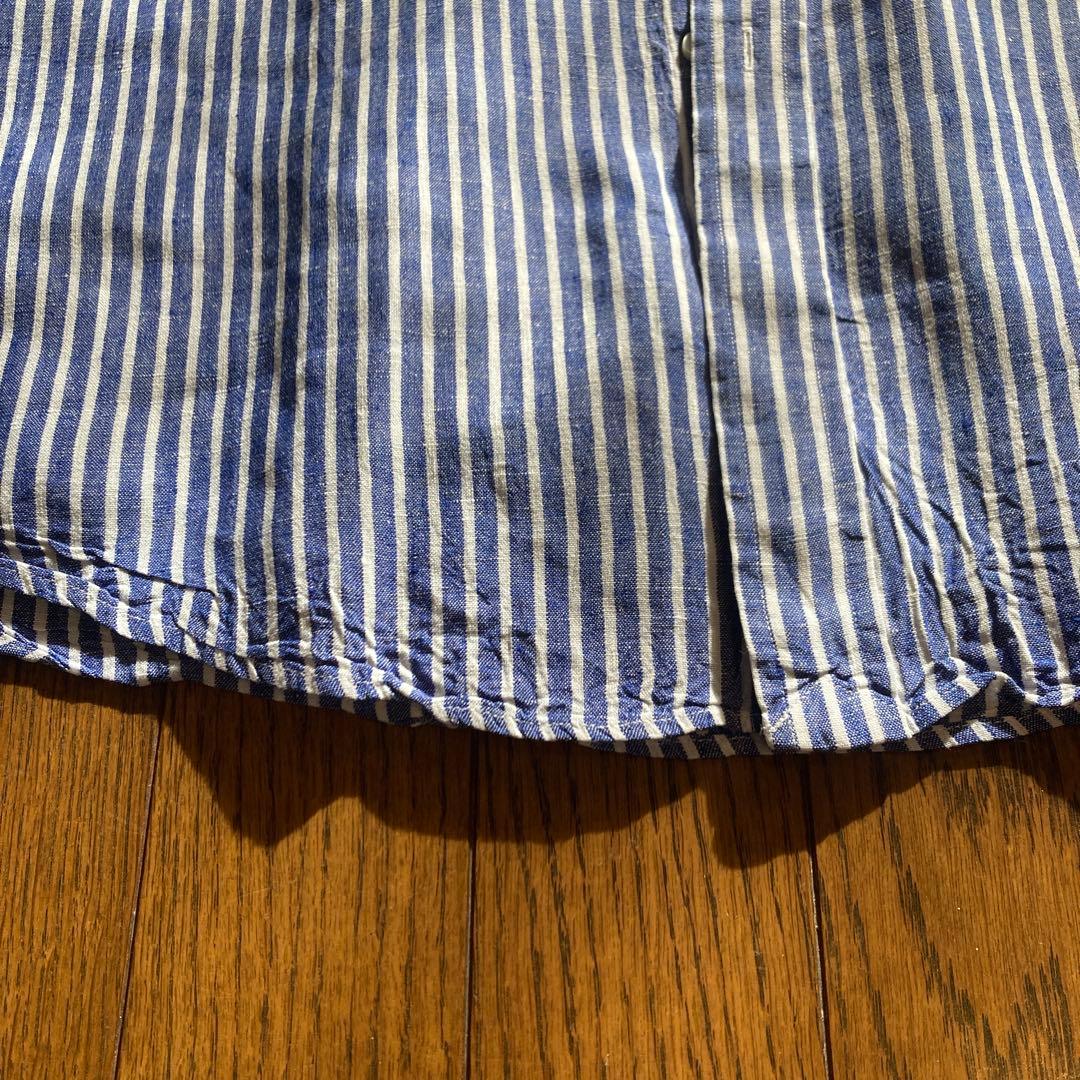 Ralph Lauren ラルフローレン ストライプシャツ　麻リネン　Lサイズ