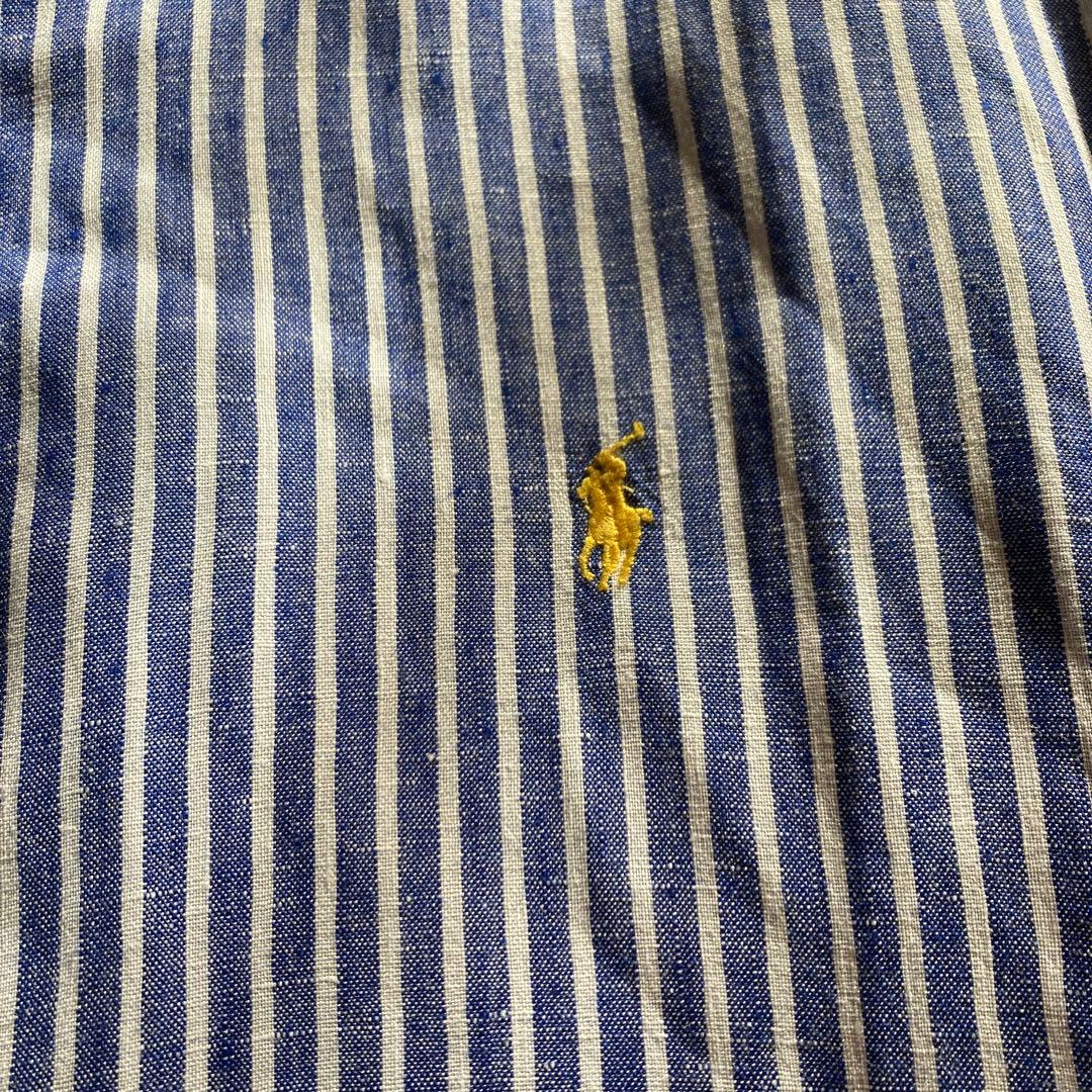 Ralph Lauren ラルフローレン ストライプシャツ　麻リネン　Lサイズ