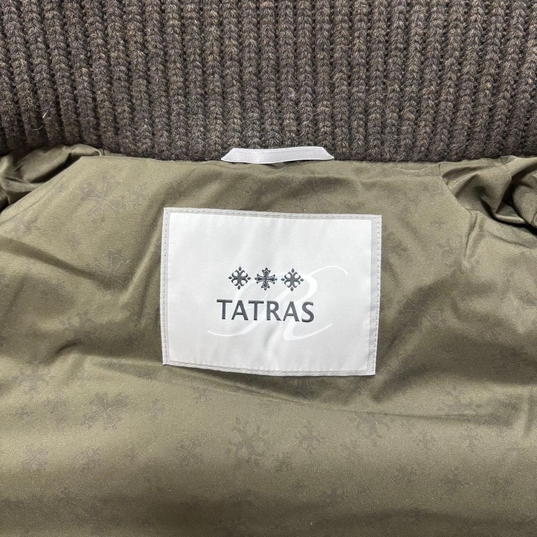 美品　タトラス ダウンジャケット　ベスト　カモフラ　リアルファー　シルク混　L