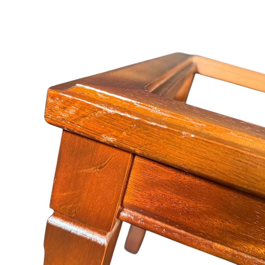 HR904 マルニ木工　ネストテーブル　ガラストップ　サイドテーブル