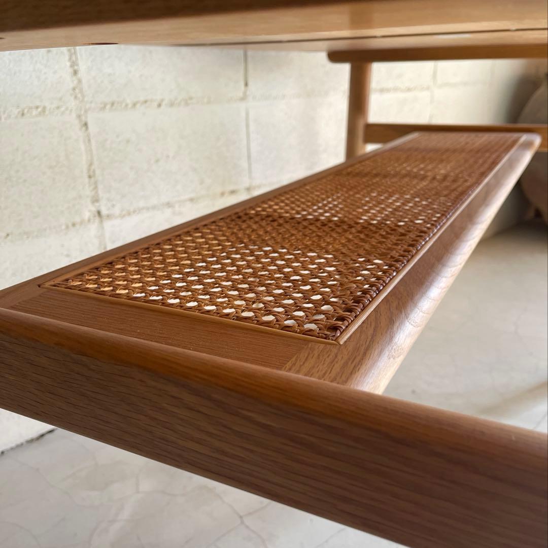 美品　unico SOLK ソルク ダイニングテーブル　オーク無垢　ラタン棚板