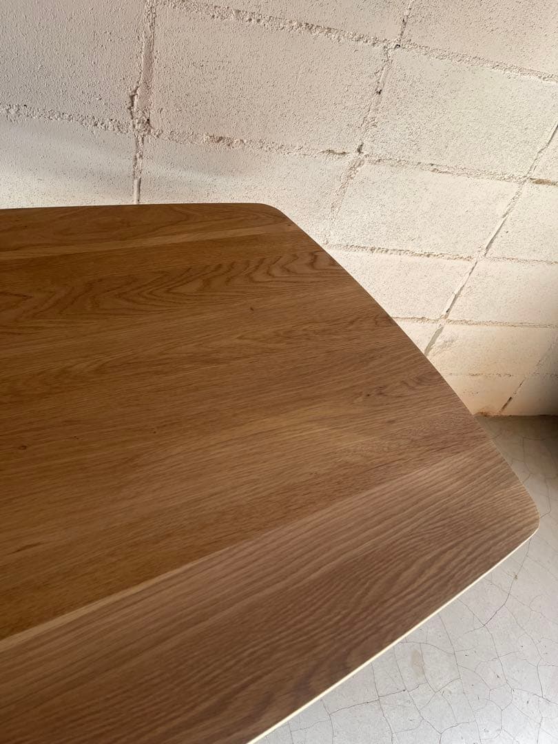 美品　unico SOLK ソルク ダイニングテーブル　オーク無垢　ラタン棚板