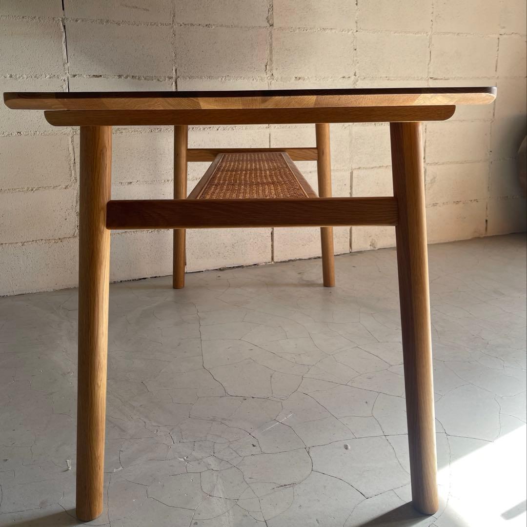 美品　unico SOLK ソルク ダイニングテーブル　オーク無垢　ラタン棚板
