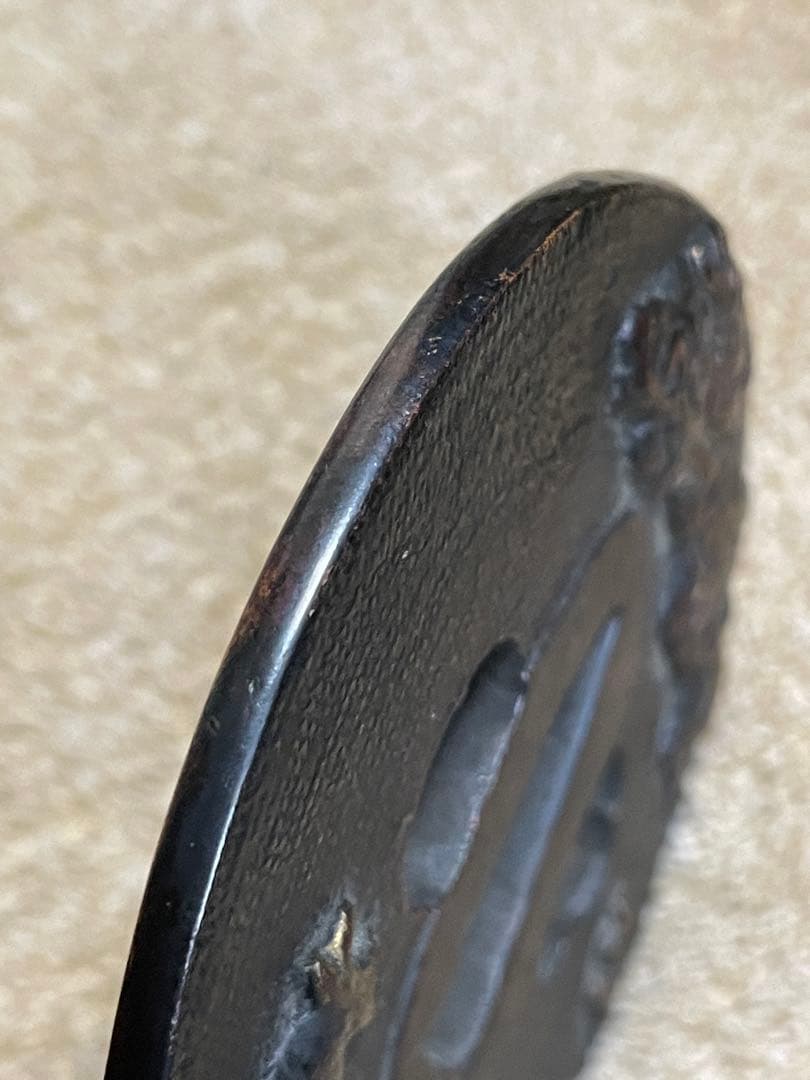 ■江戸後期金工師在銘赤銅鍔■明治期■鍔■日本刀　武具　刀装具　古美術　武士　縁起