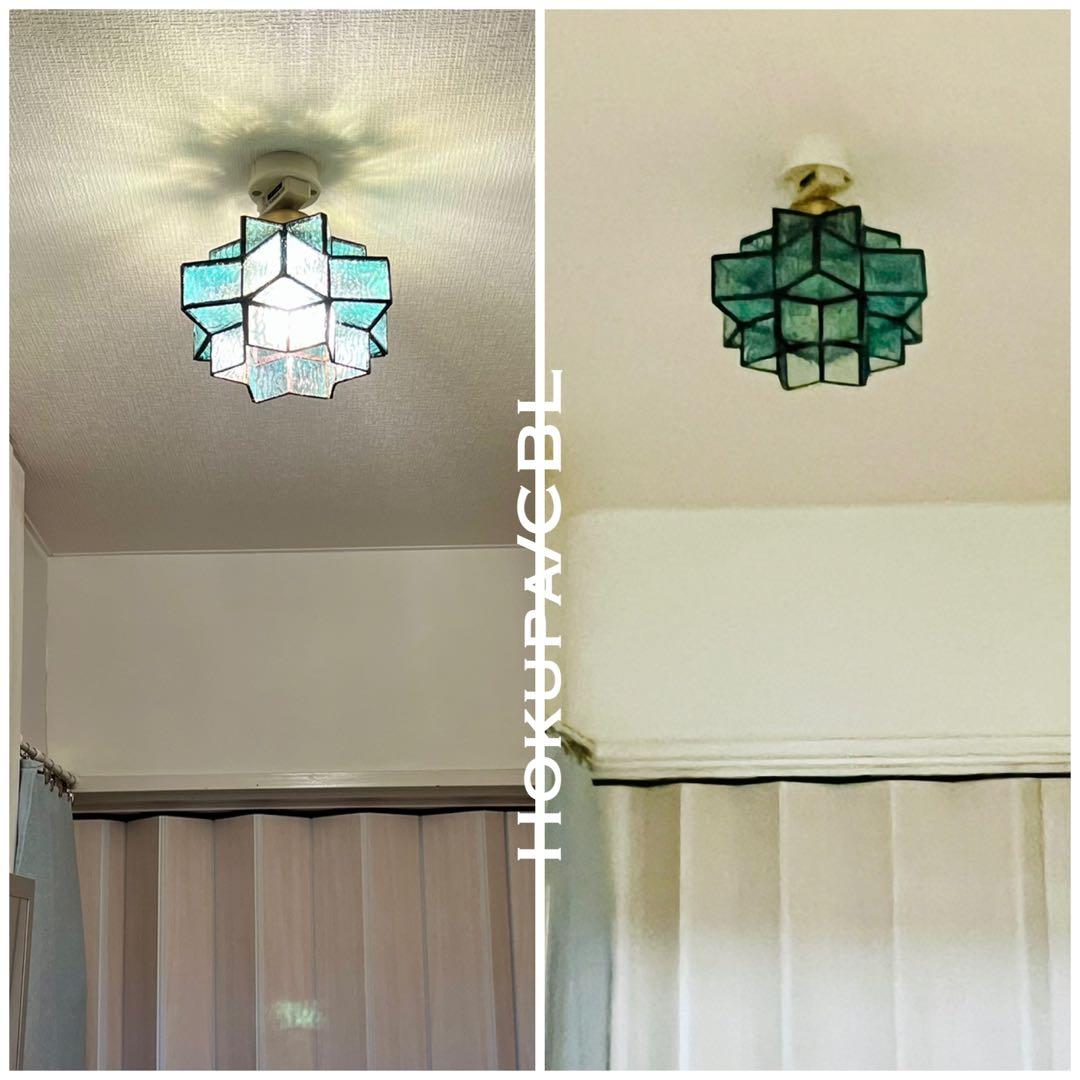 天井照明 シーリングライト Hokupa/CBL ステンドグラス E26 LED