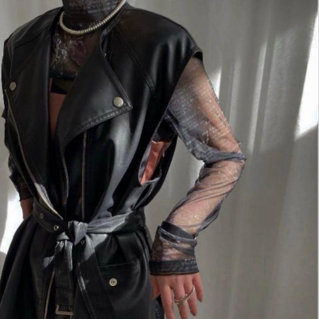 値下げRIDERS SYNTHETIC LEATHER VEST JACKET