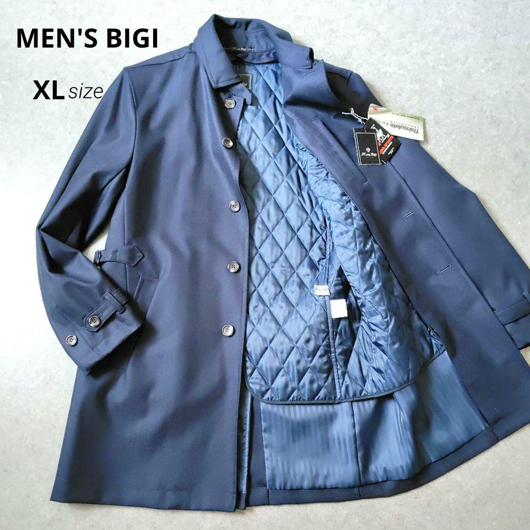 新品★メンズビギ ステンカラーコート ライナー付き 濃紺 ネイビー XL 4