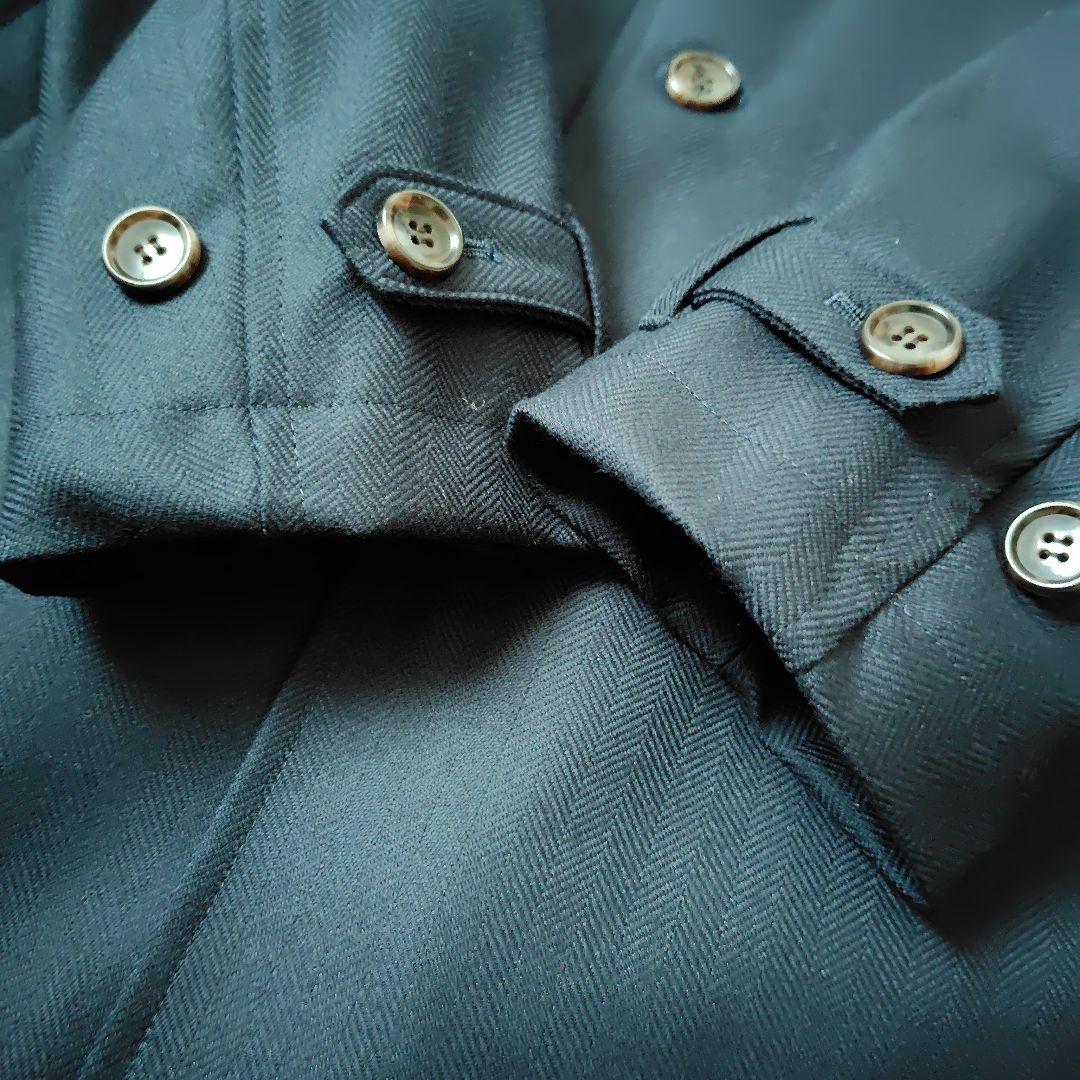 新品★メンズビギ ステンカラーコート ライナー付き 濃紺 ネイビー XL 4