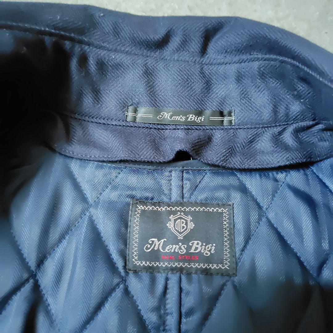 新品★メンズビギ ステンカラーコート ライナー付き 濃紺 ネイビー XL 4