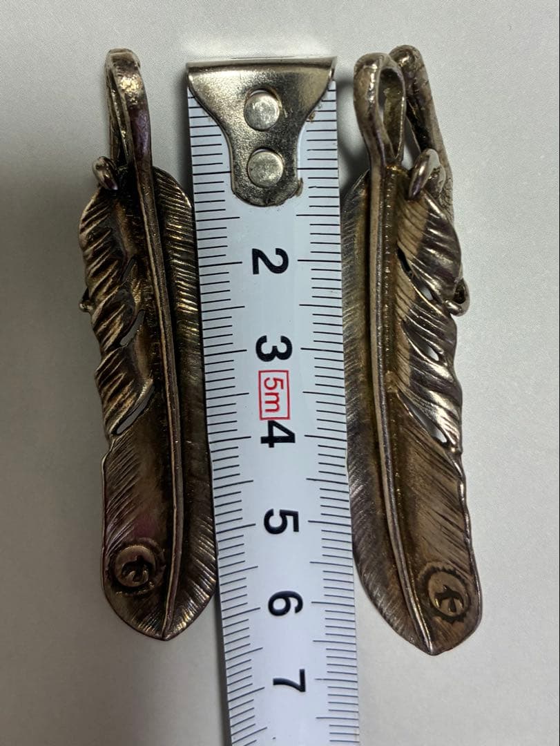 インディアンジュエリーシルバー、銀爪2個ネックレス