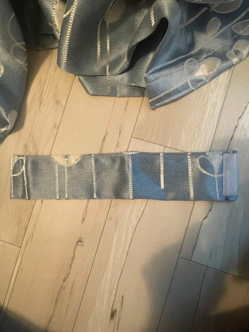 お花刺繍カーテン&レースカーテン　8枚