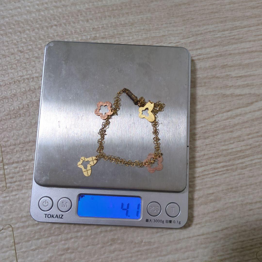 K18　Au750　ゴールド　金　花　蝶々　ブレスレット　アクセサリー