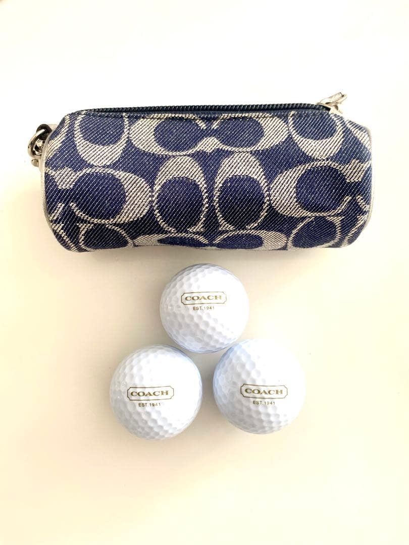 COACH ゴルフボールポーチ シグネチャー デニム