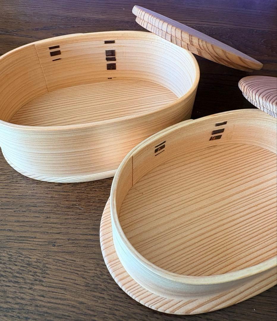そそぎ工房　曲げわっぱ　楕円二段入子　檜
