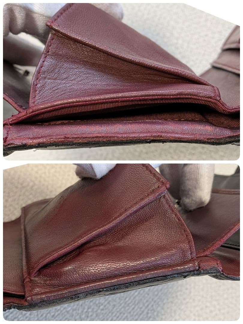 シャネル　マトラッセ　三つ折り長財布　ラムスキン　黒　チェーンショルダー