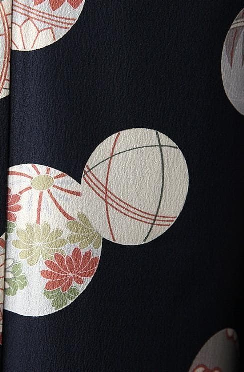 夢工房 7歳 女の子 着物 七五三　四つ身　手毬　黒