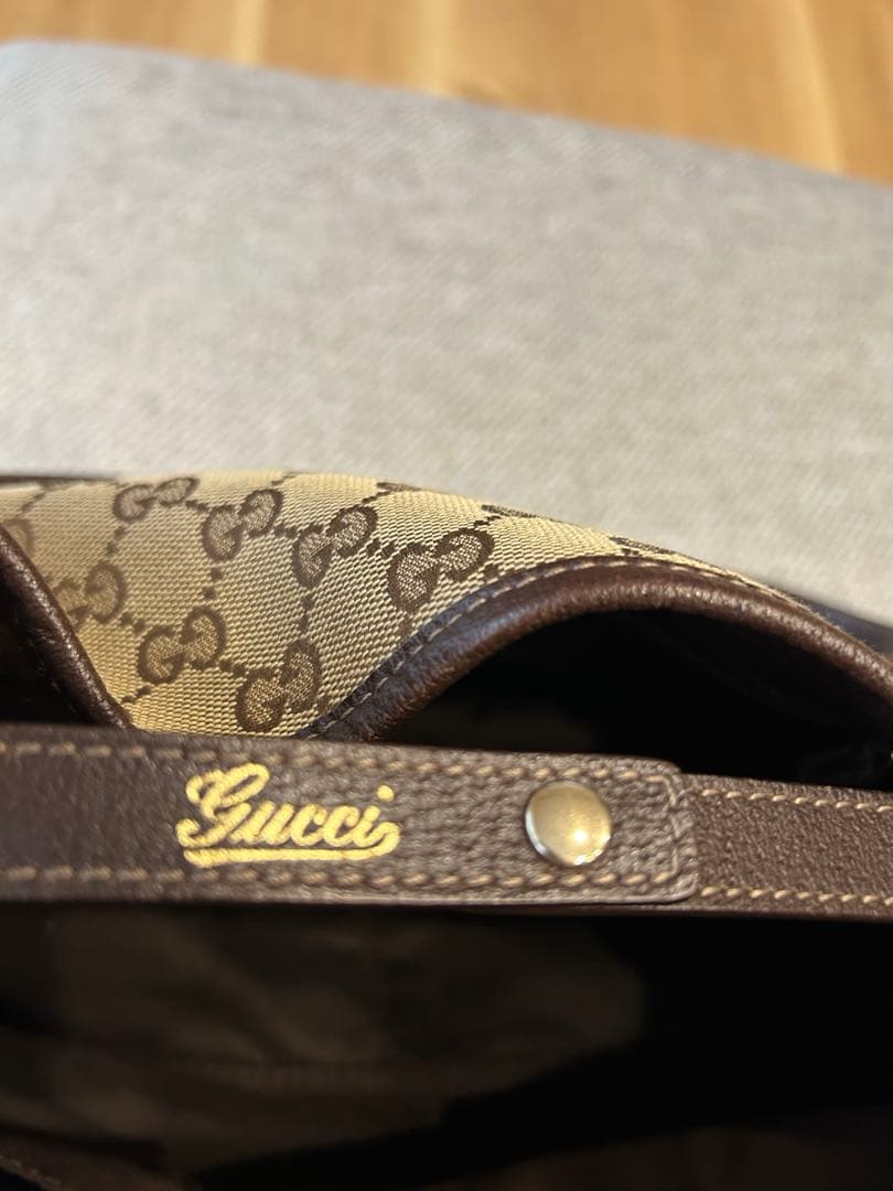 美品☆GUCCI グッチ アビーGGキャンバスレザーワンショルダートートバッグ