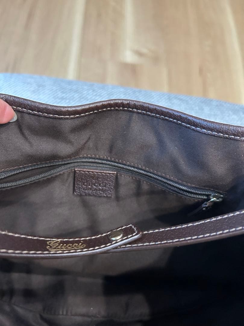 美品☆GUCCI グッチ アビーGGキャンバスレザーワンショルダートートバッグ