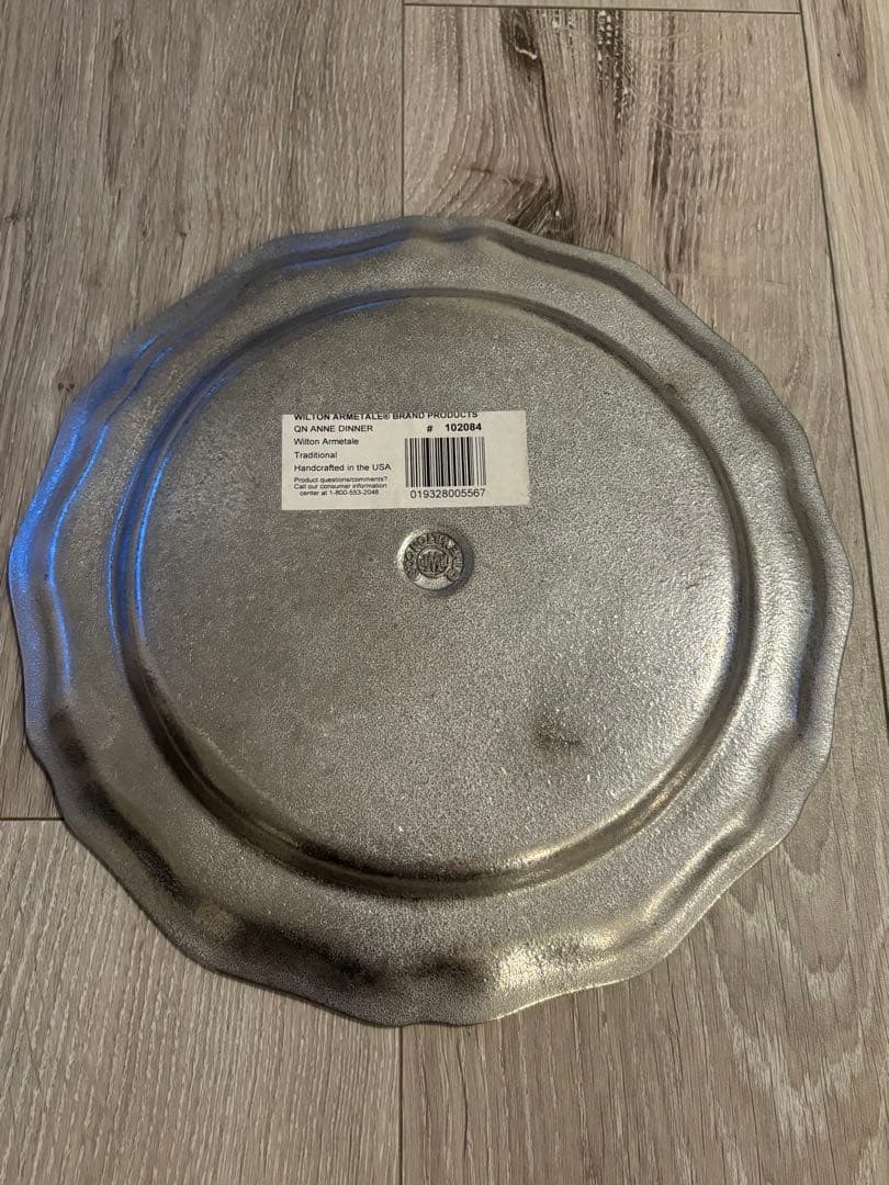 Wilton Arle 皿ピューター花リムアメリカンビンテージ　シルバー