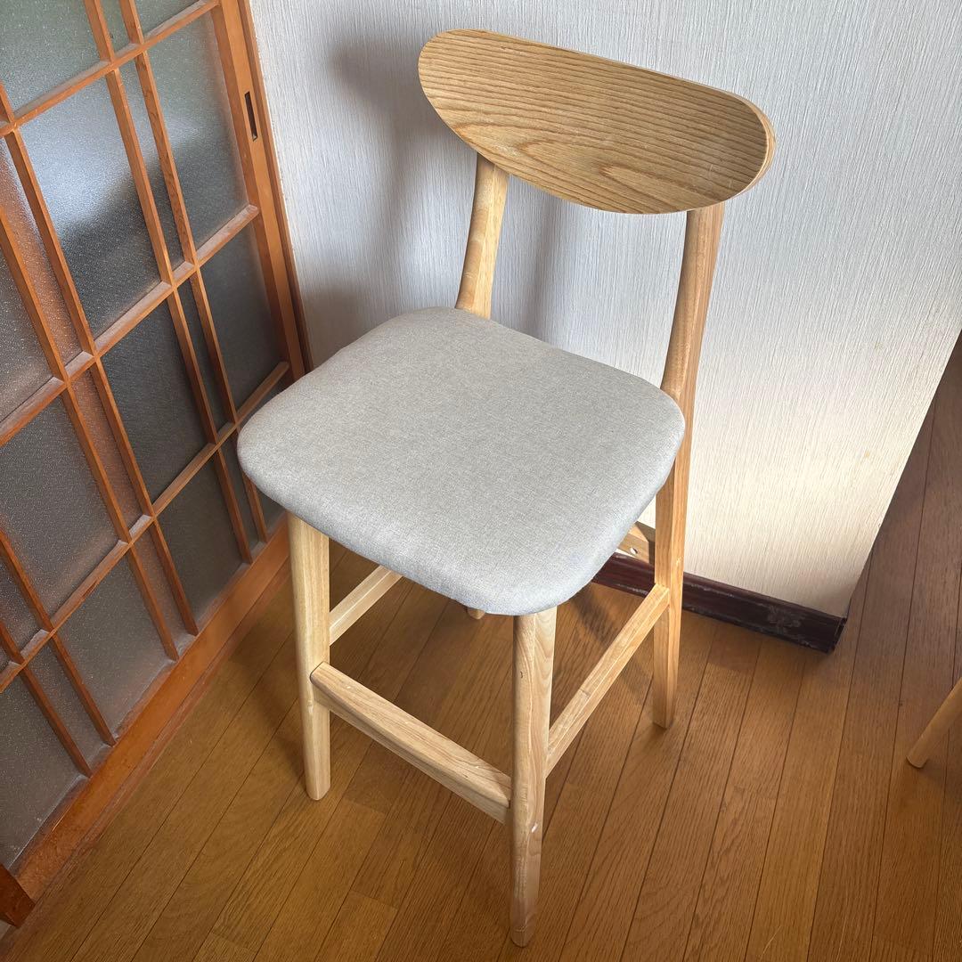カウンターチェア バースツール ハイチェア 背もたれ付き 木製 おしゃれ #1