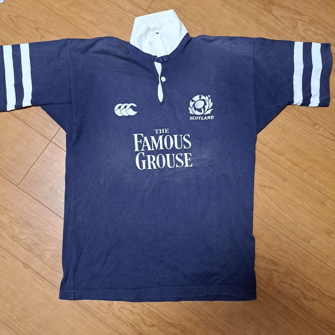スコットランド ラガーシャツ Mサイズ ネイビー