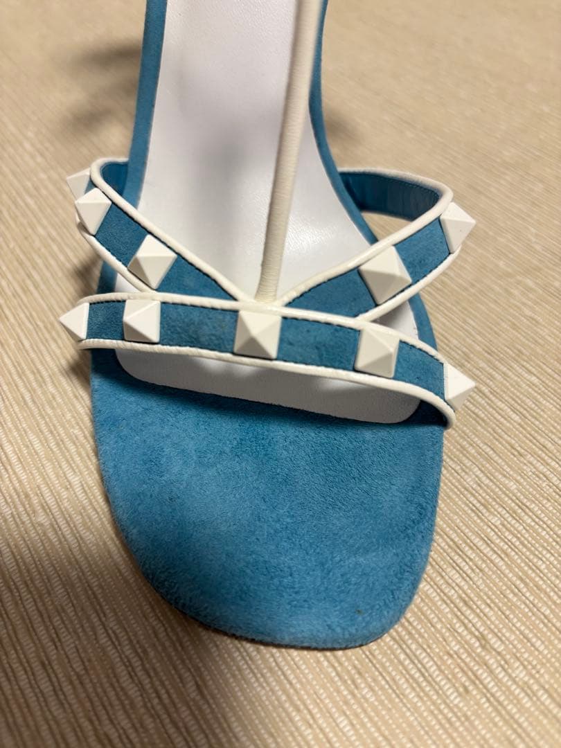 Valentino 青白 スタッズ ハイヒール25㎝〜25.5㎝