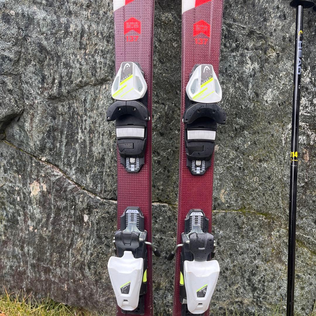 HEAD ジュニアスキー(137cm)、ストック(105cm)セット