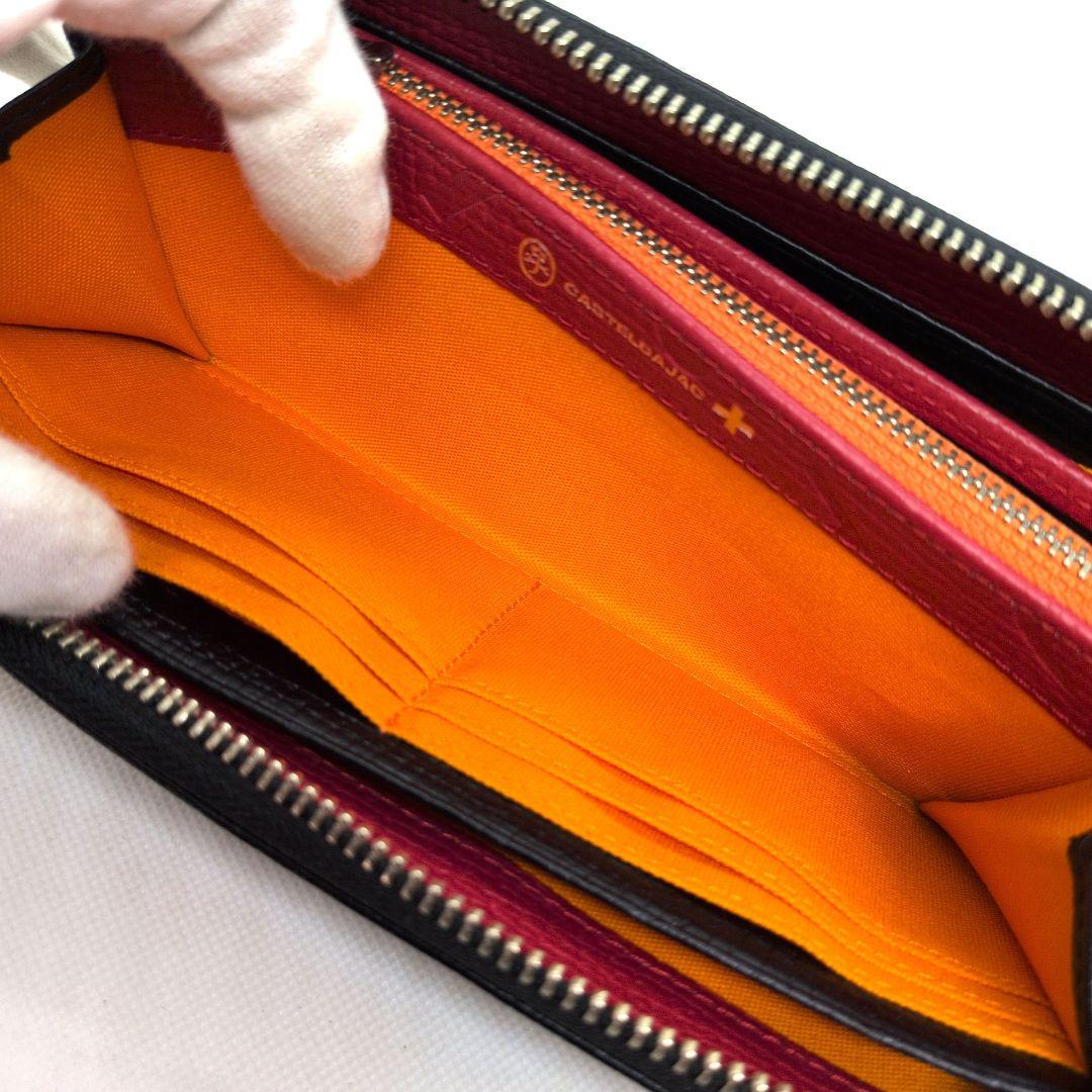 【新品同様】カステルバジャック　ピッコロ　ラウンドファスナー　長財布　デカロゴ