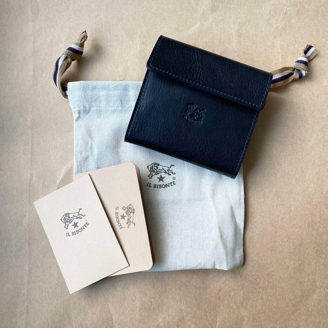 折り財布　ミニ財布　三つ折り財布　ケース　小銭入れ　ブラック