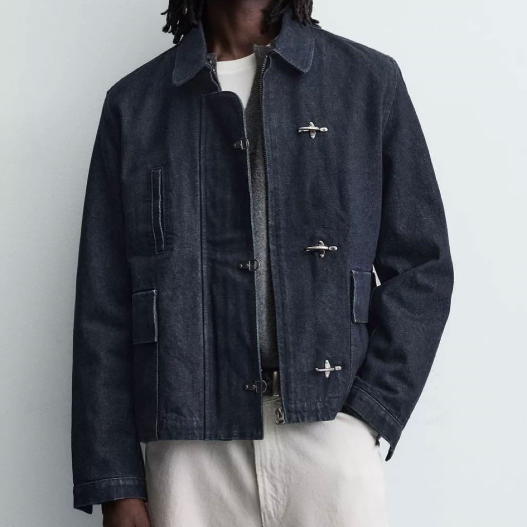 新品未使用品 ZARA ファイヤーマンジャケット 即日発送 S デニム
