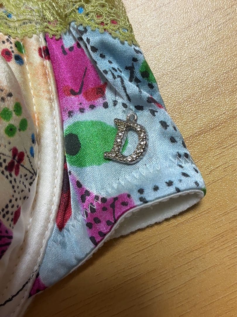 ガリアーノ期 Christian Dior マルチカラープリントシルクブラジャー