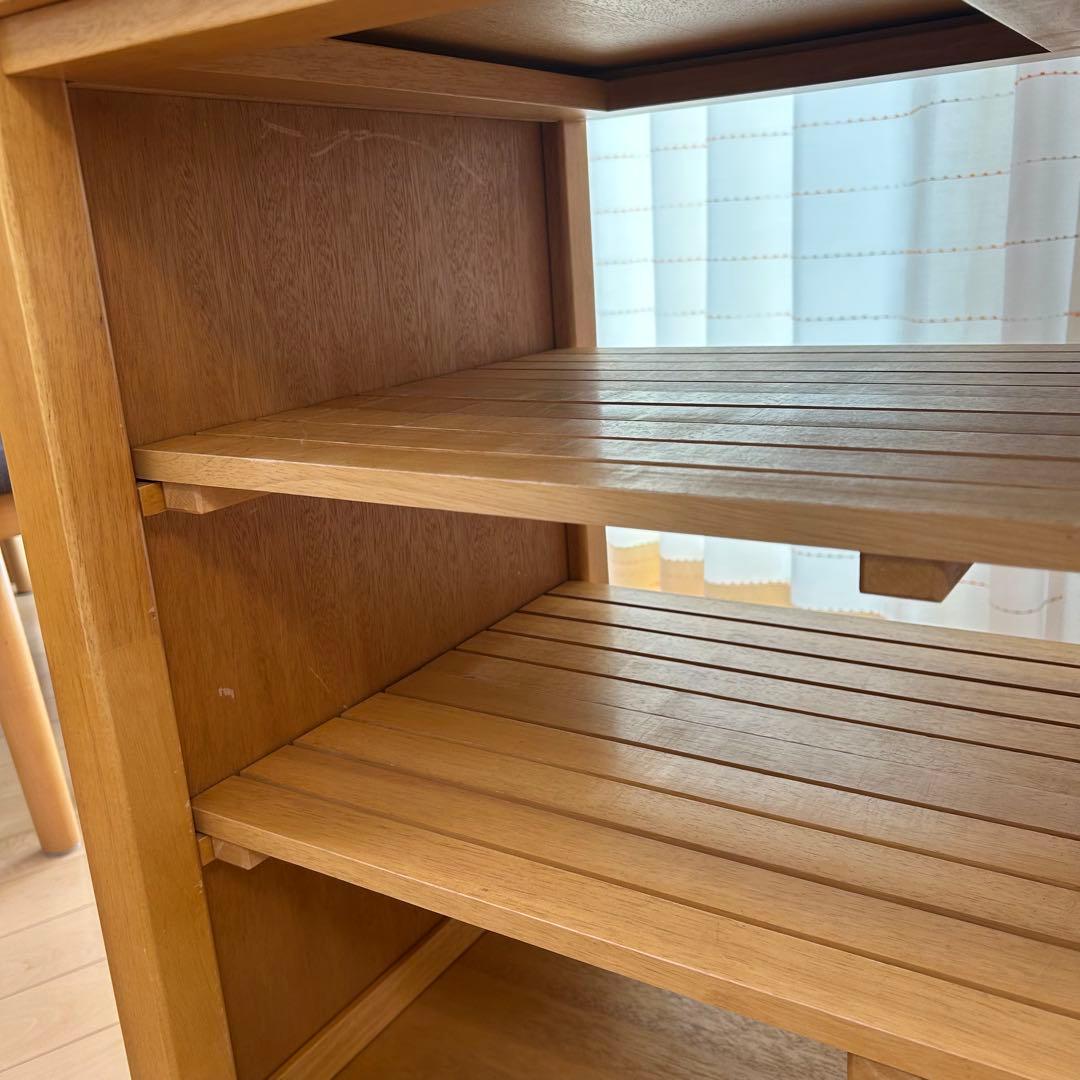 森のサーカス　キッチンワゴン　タイル付　バタフライ　ワーキングワゴン天然木