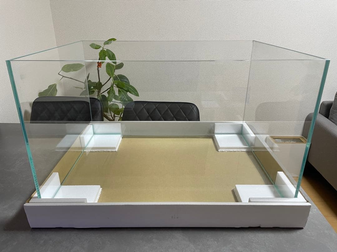 【引取り】ADA キューブガーデン 水槽 金魚60×45×36 漆黒砂利 ライト