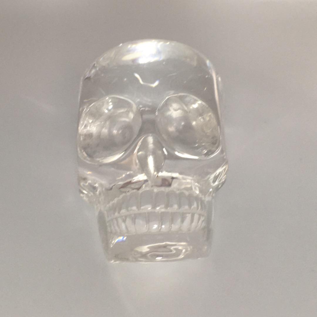 【美品】 水晶 水晶ドクロ パワーストーン 厄除け 魔除け クリスタル