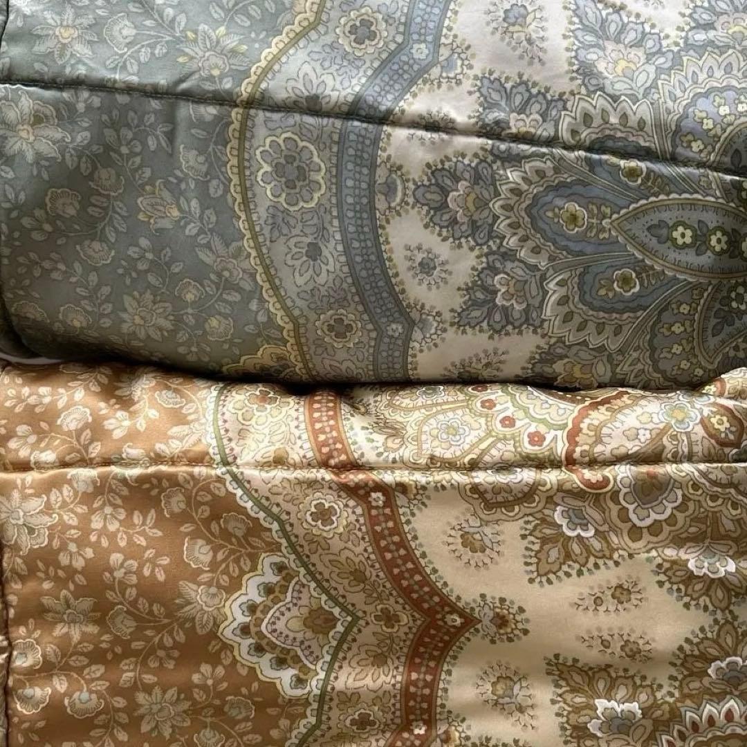 西川最高級シルク100% 真綿100% 花柄ペイズリー掛布団 2枚セット