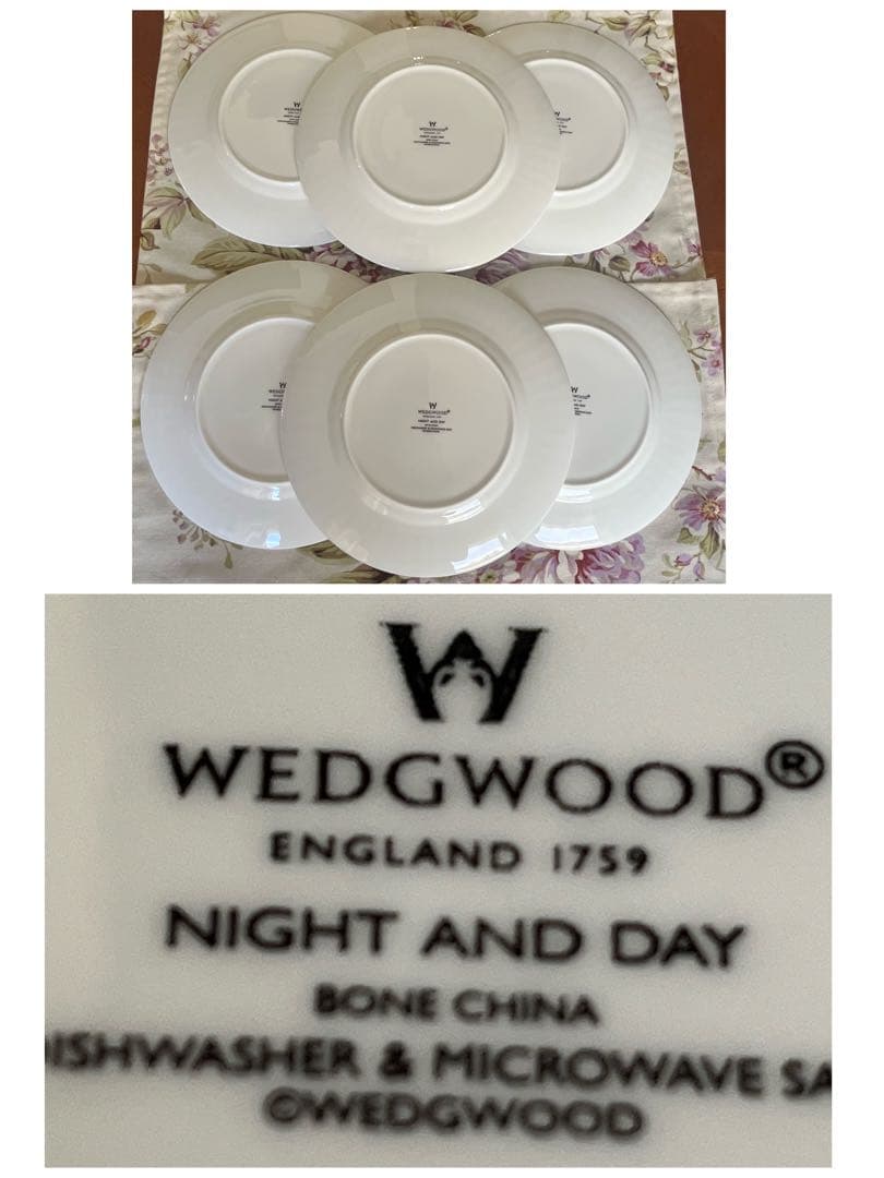 【新品】ウェッジウッド★ナイト＆デイ★デザート皿　6枚